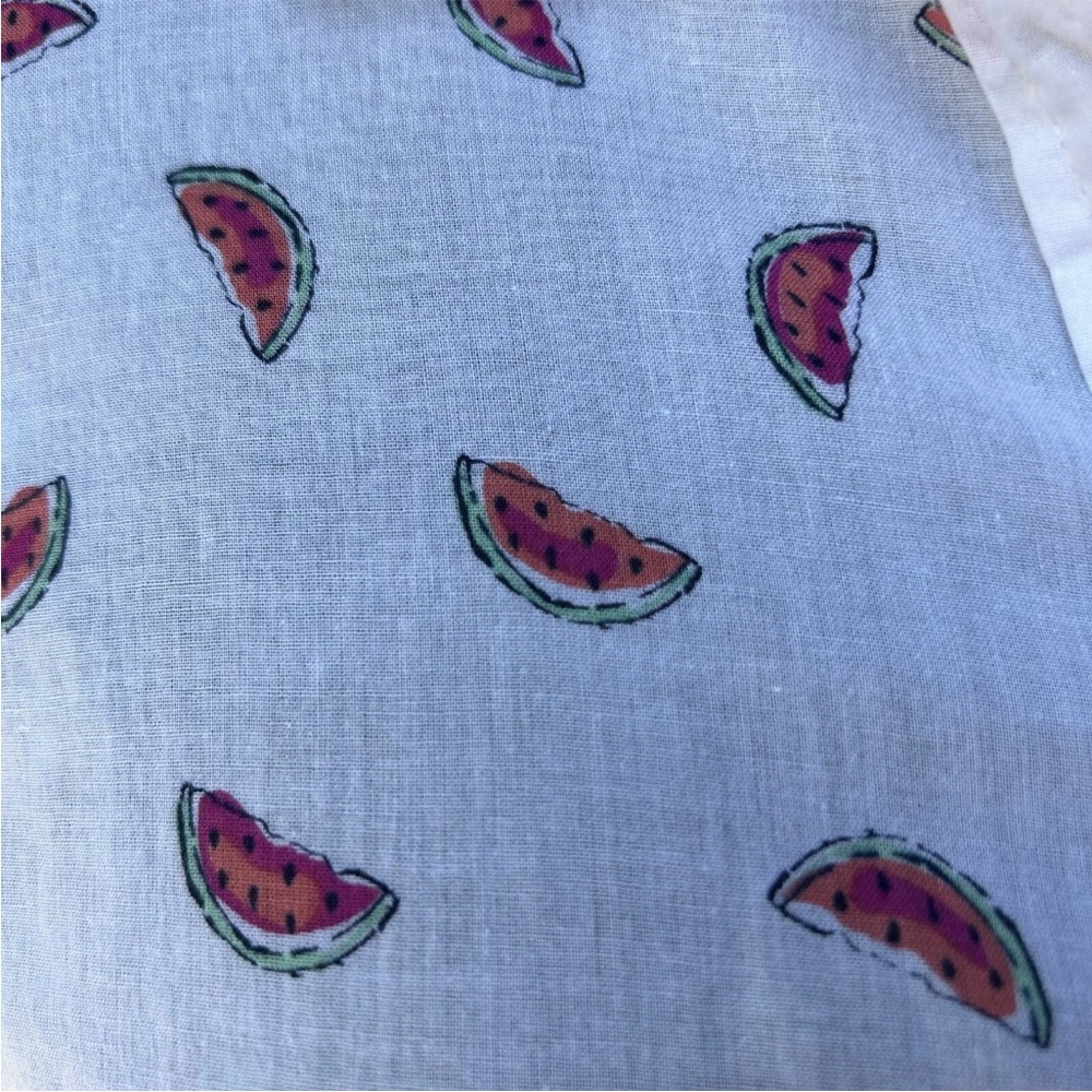 4th of July Womens Watermelon‎ Print Shirt Size M White Pink Button Front - Picture 2 of 6